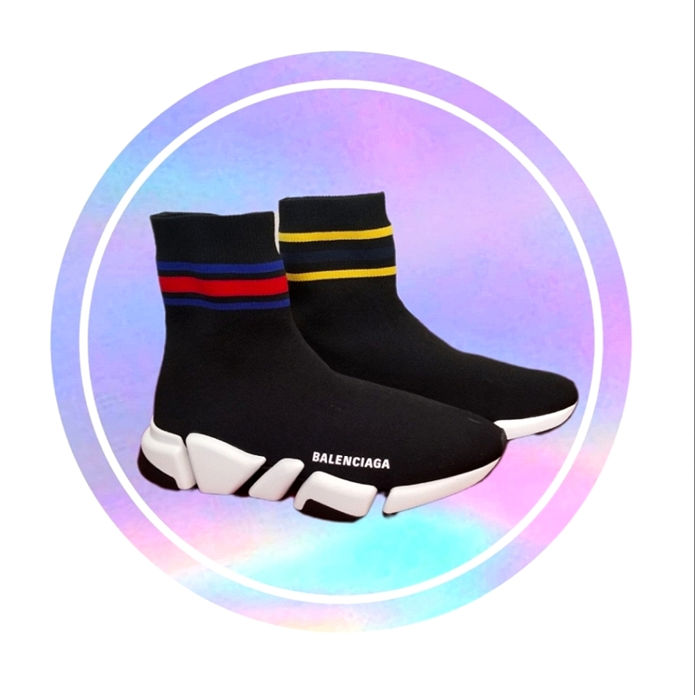 Balenciaga Stripe Knit Sock Speed 2.0 Sneakers